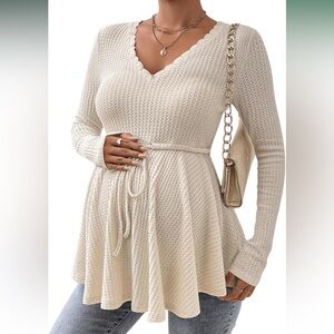 Long Sleeve, waffle knit, Maternity Top